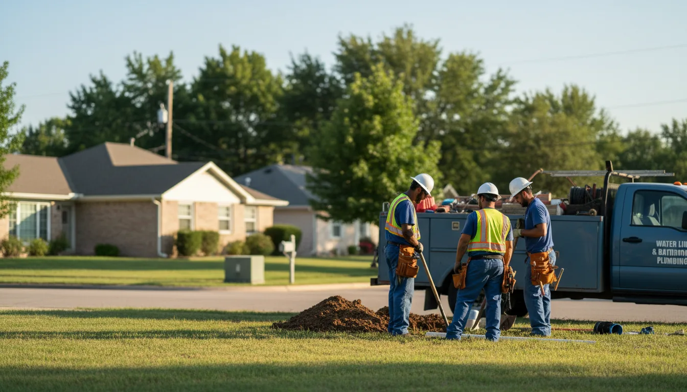 Residential water line and bathroom plumbing service in Cherry Fork, OH